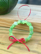 Load image into Gallery viewer, Sea Glass Christmas Wreath Ornament
