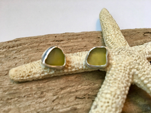 Load image into Gallery viewer, Citron Sea Glass Stud Earrings