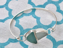 Load image into Gallery viewer, Sea Glass Sailboat Bangle/Genuine Sea Glass Bracelet
